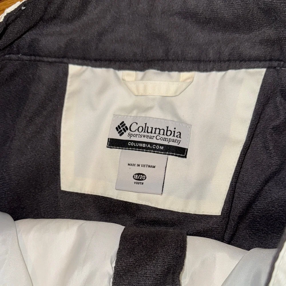 Columbia-White Winter Ski/sports Pants with Snow Cuffs Youth 18/20‎